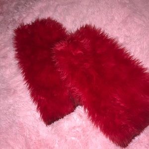 Red Fluffies/Leg Warmers